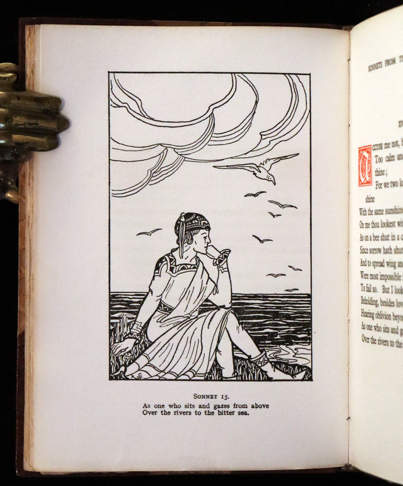 1922 Scarce Bayntun First Limited Edition - Sonnets From the Portuguese, love sonnets by Elizabeth Barrett Browning illustrated by Louise Gaston.