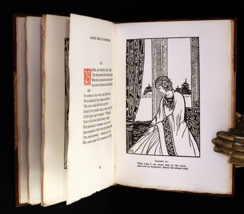1922 Scarce Bayntun First Limited Edition - Sonnets From the Portuguese, love sonnets by Elizabeth Barrett Browning illustrated by Louise Gaston.