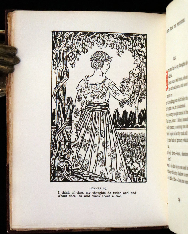 1922 Scarce Bayntun First Limited Edition - Sonnets From the Portuguese, love sonnets by Elizabeth Barrett Browning illustrated by Louise Gaston.