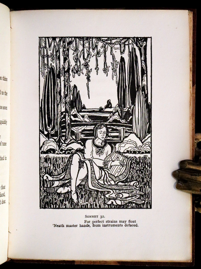 1922 Scarce Bayntun First Limited Edition - Sonnets From the Portuguese, love sonnets by Elizabeth Barrett Browning illustrated by Louise Gaston.