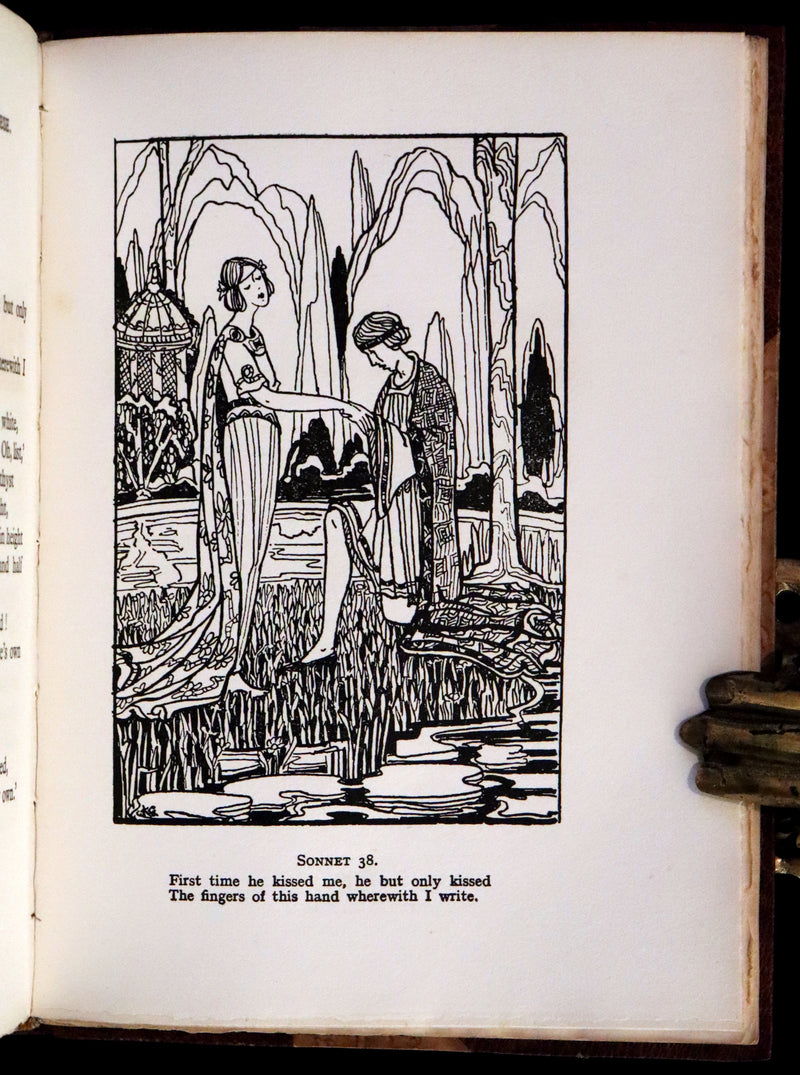 1922 Scarce Bayntun First Limited Edition - Sonnets From the Portuguese, love sonnets by Elizabeth Barrett Browning illustrated by Louise Gaston.