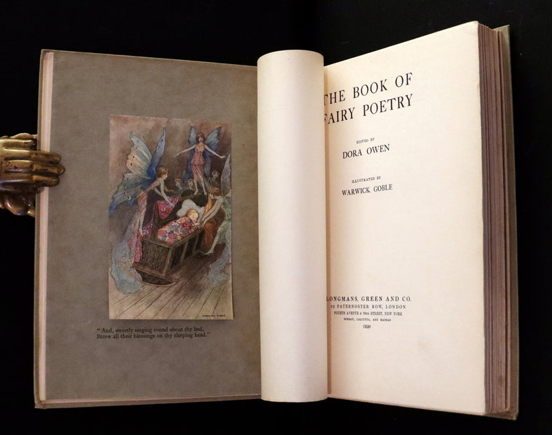 1920 Rare First Edition - THE BOOK OF FAIRY POETRY Illustrated in color by Warwick Goble.