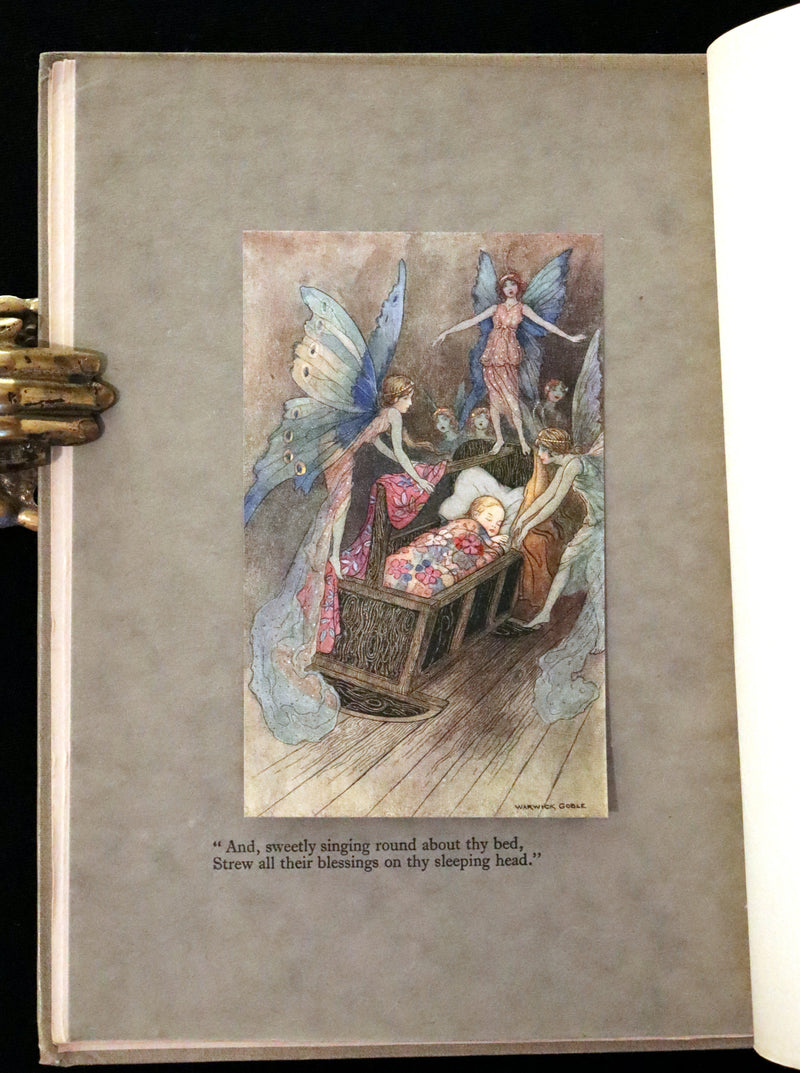 1920 Rare First Edition - THE BOOK OF FAIRY POETRY Illustrated in color by Warwick Goble.