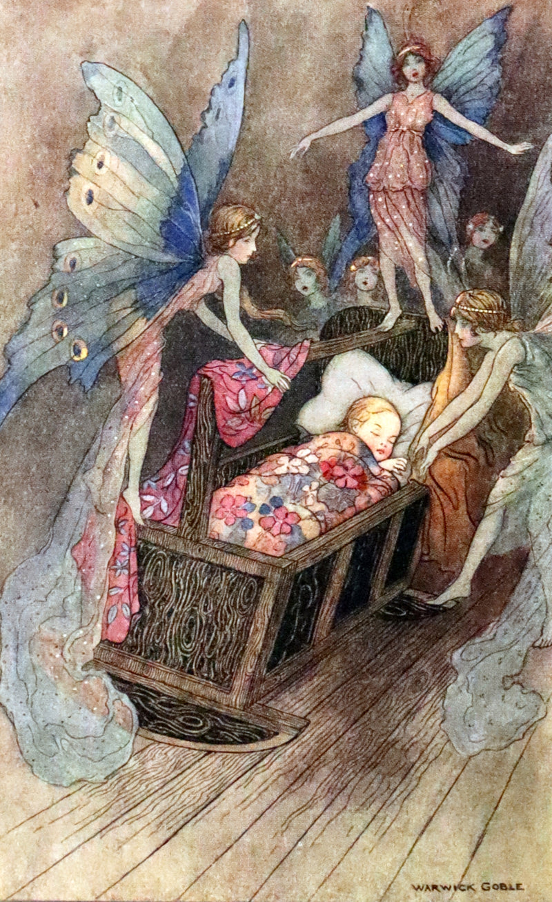 1920 Rare First Edition - THE BOOK OF FAIRY POETRY Illustrated in color by Warwick Goble.