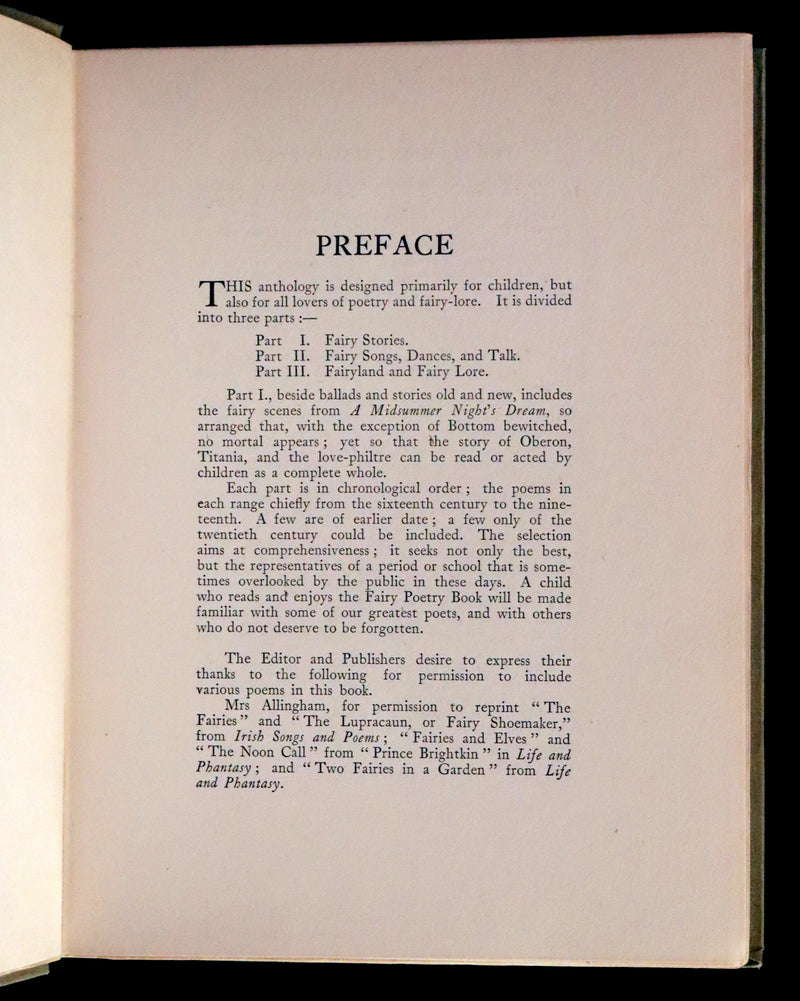 1920 Rare First Edition - THE BOOK OF FAIRY POETRY Illustrated in color by Warwick Goble.