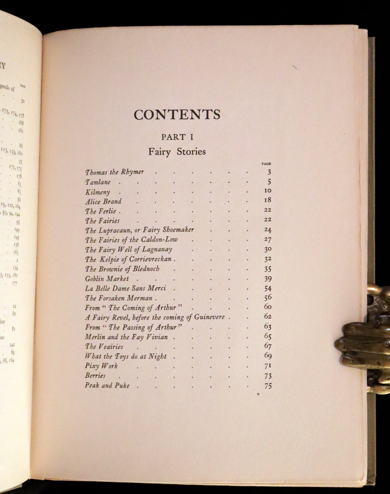 1920 Rare First Edition - THE BOOK OF FAIRY POETRY Illustrated in color by Warwick Goble.