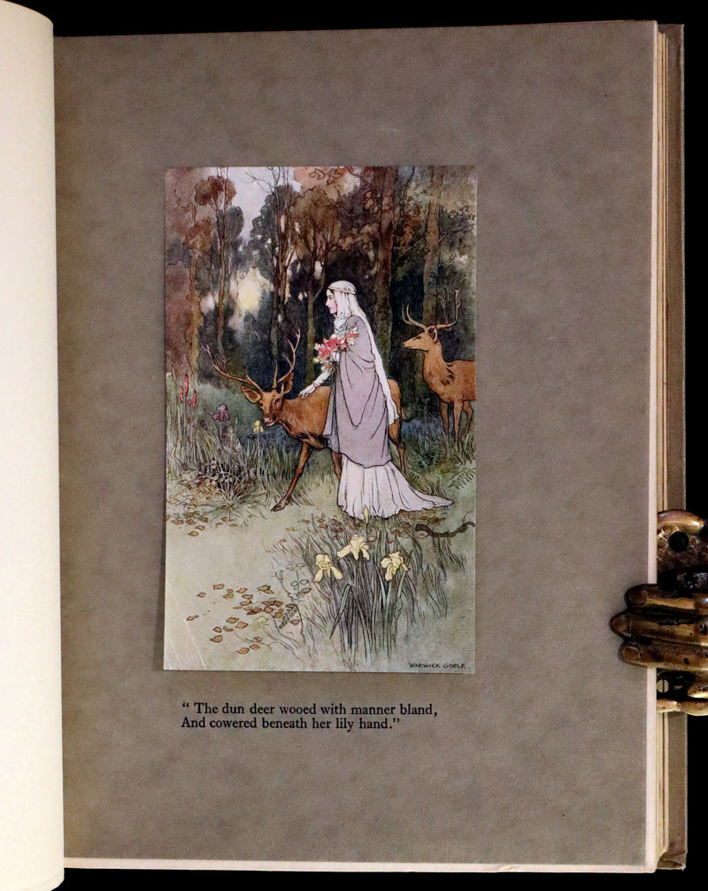 1920 Rare First Edition - THE BOOK OF FAIRY POETRY Illustrated in color by Warwick Goble.