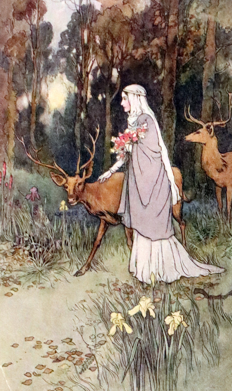 1920 Rare First Edition - THE BOOK OF FAIRY POETRY Illustrated in color by Warwick Goble.