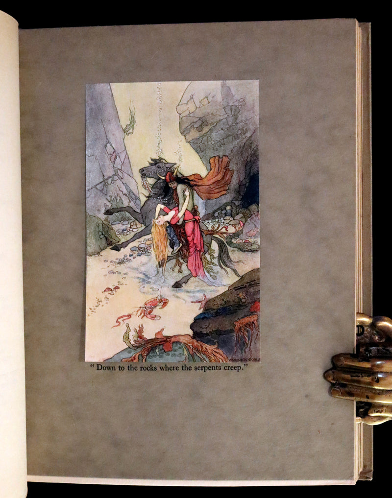 1920 Rare First Edition - THE BOOK OF FAIRY POETRY Illustrated in color by Warwick Goble.