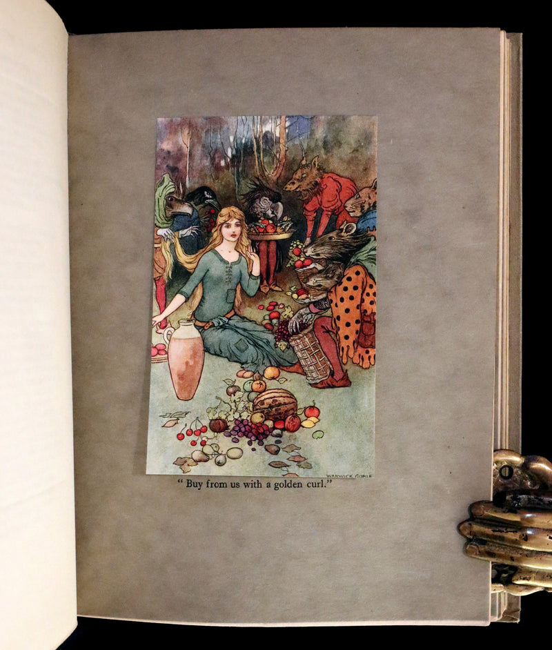 1920 Rare First Edition - THE BOOK OF FAIRY POETRY Illustrated in color by Warwick Goble.