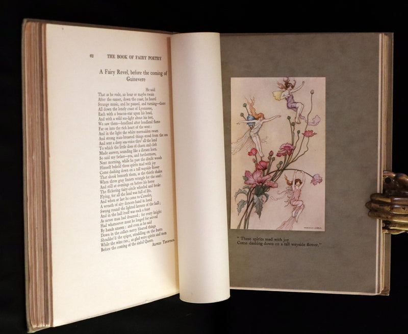 1920 Rare First Edition - THE BOOK OF FAIRY POETRY Illustrated in color by Warwick Goble.