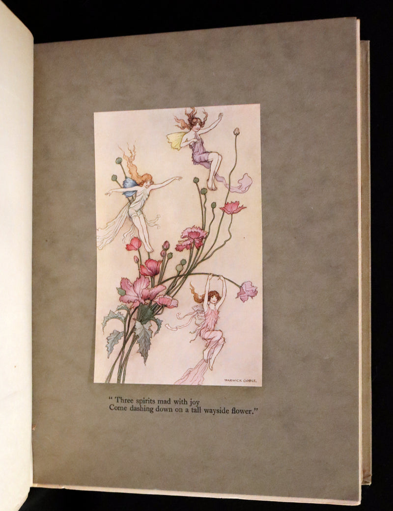 1920 Rare First Edition - THE BOOK OF FAIRY POETRY Illustrated in color by Warwick Goble.