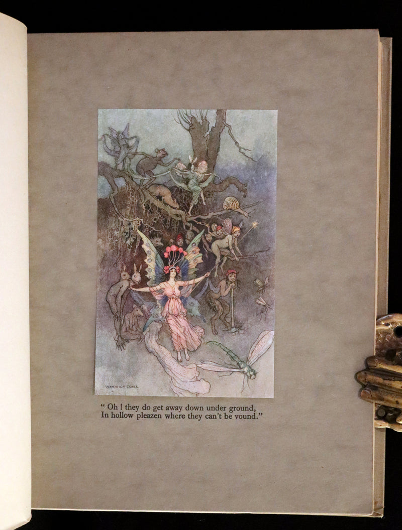1920 Rare First Edition - THE BOOK OF FAIRY POETRY Illustrated in color by Warwick Goble.