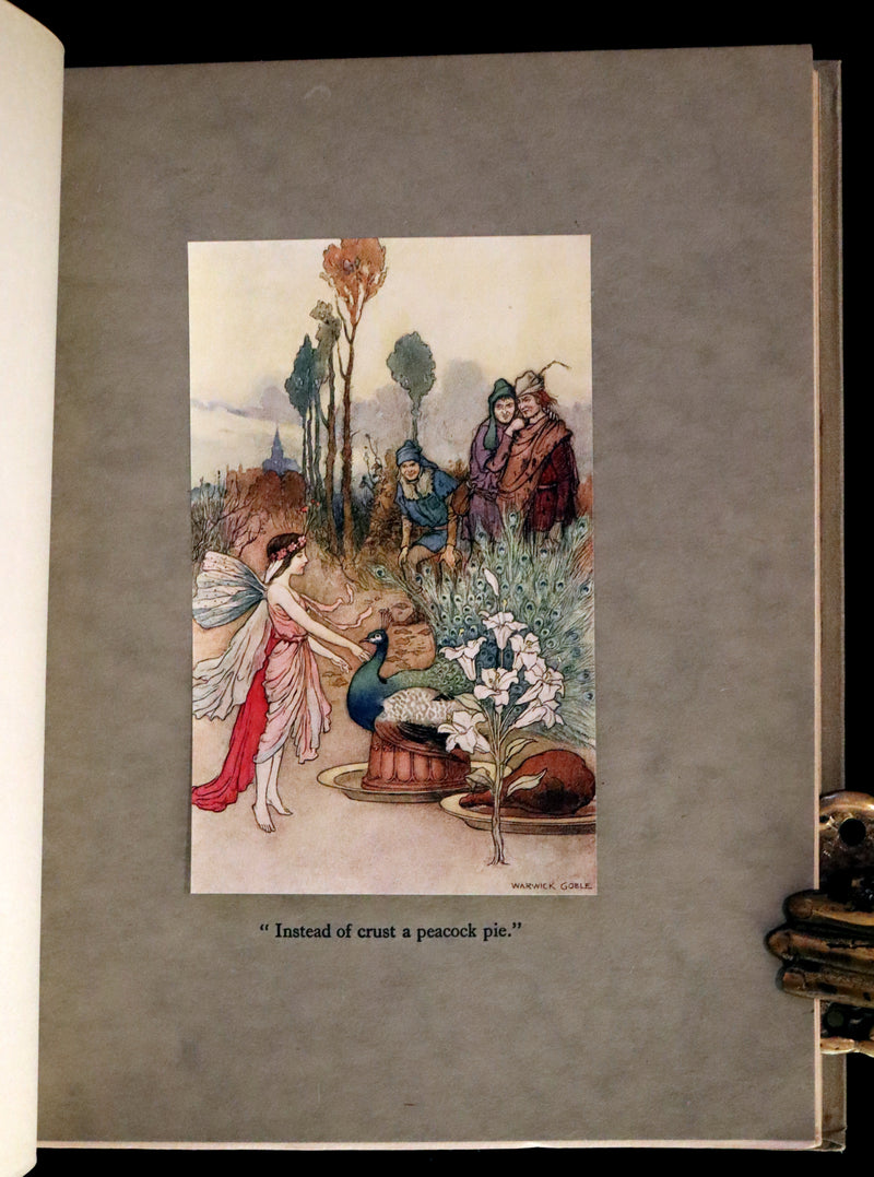 1920 Rare First Edition - THE BOOK OF FAIRY POETRY Illustrated in color by Warwick Goble.