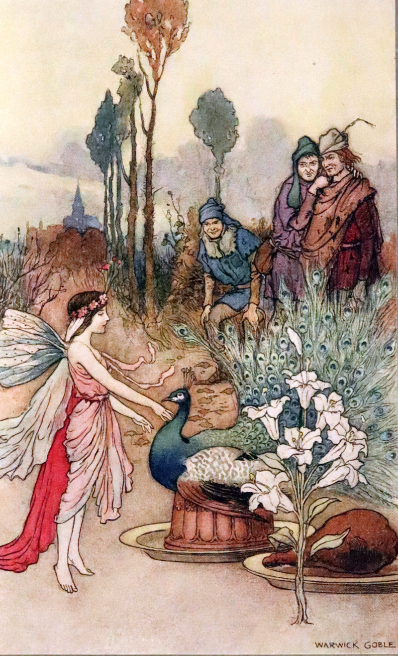 1920 Rare First Edition - THE BOOK OF FAIRY POETRY Illustrated in color by Warwick Goble.