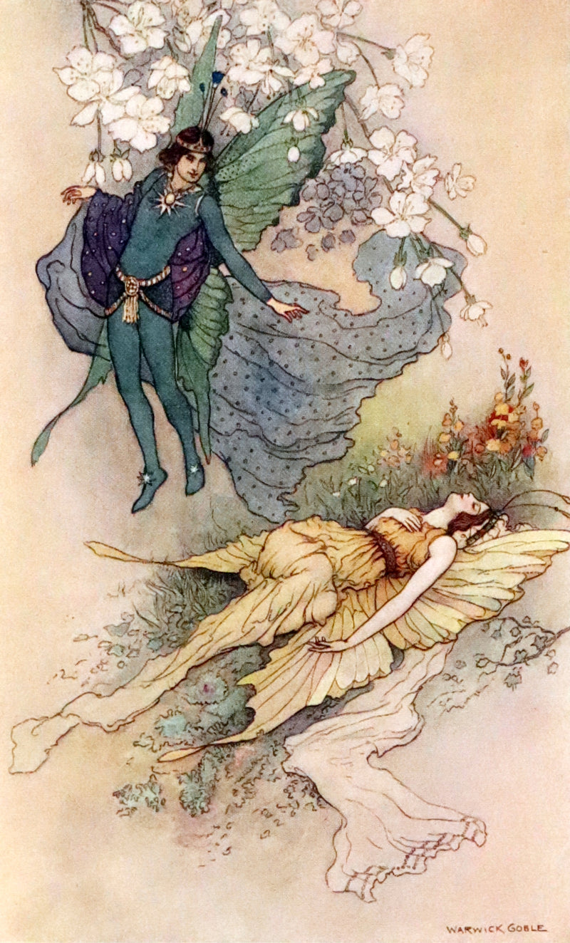 1920 Rare First Edition - THE BOOK OF FAIRY POETRY Illustrated in color by Warwick Goble.