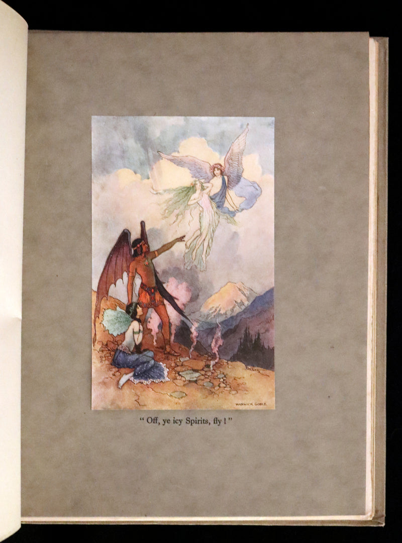 1920 Rare First Edition - THE BOOK OF FAIRY POETRY Illustrated in color by Warwick Goble.