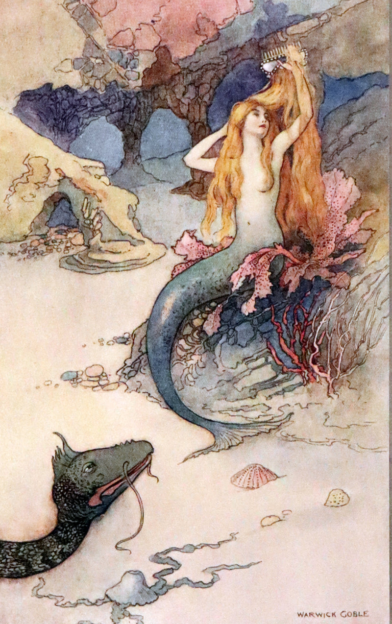 1920 Rare First Edition - THE BOOK OF FAIRY POETRY Illustrated in color by Warwick Goble.