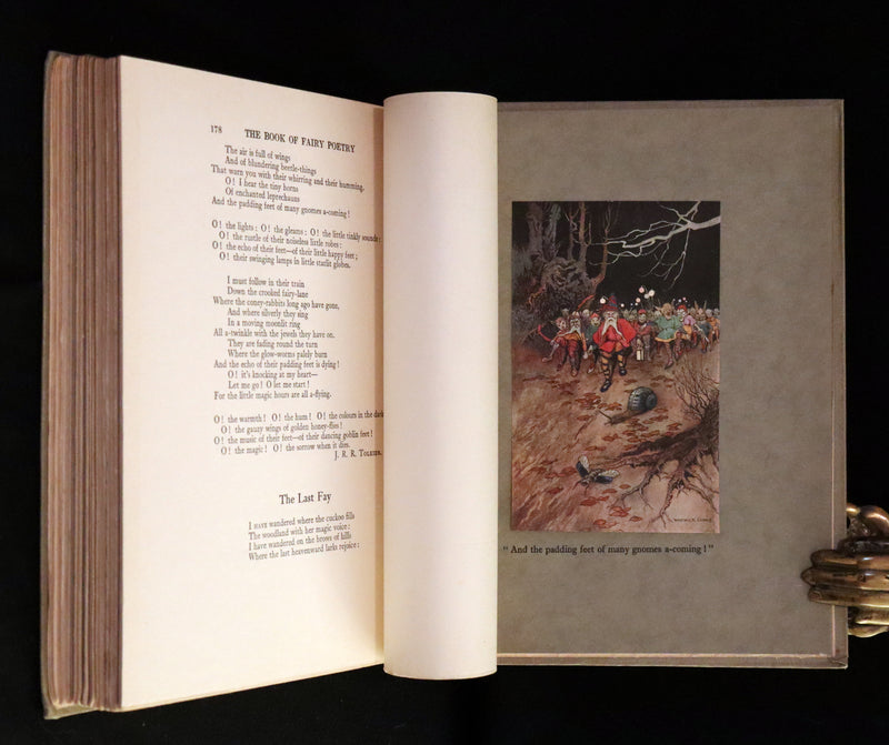 1920 Rare First Edition - THE BOOK OF FAIRY POETRY Illustrated in color by Warwick Goble.