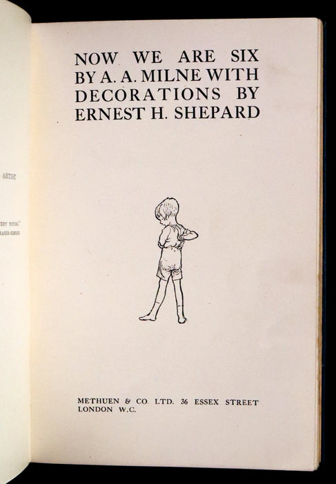 1927 Rare First DELUXE Edition - A. A. Milne & Ernest H. Shepard - NOW WE ARE SIX (Winnie the Pooh).