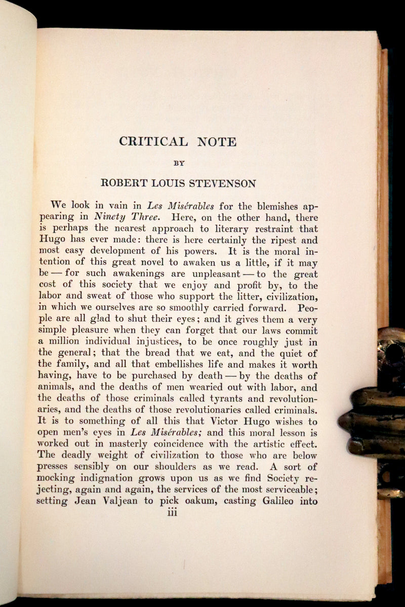 1890 Rare Victorian Book set - LES MISERABLES by Victor Hugo Illustrated by Francois Flameng.