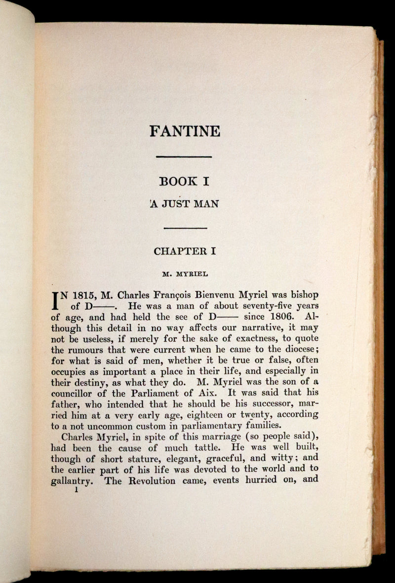 1890 Rare Victorian Book set - LES MISERABLES by Victor Hugo Illustrated by Francois Flameng.