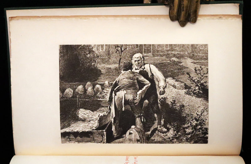 1890 Rare Victorian Book set - LES MISERABLES by Victor Hugo Illustrated by Francois Flameng.