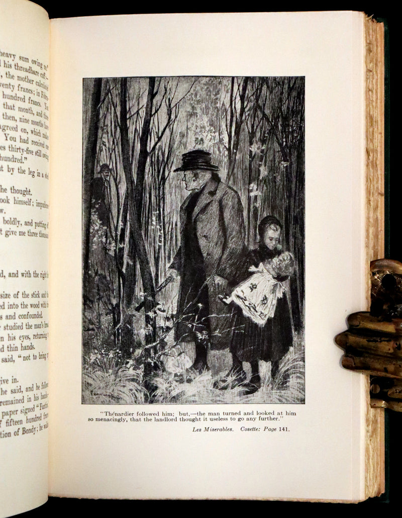 1890 Rare Victorian Book set - LES MISERABLES by Victor Hugo Illustrated by Francois Flameng.