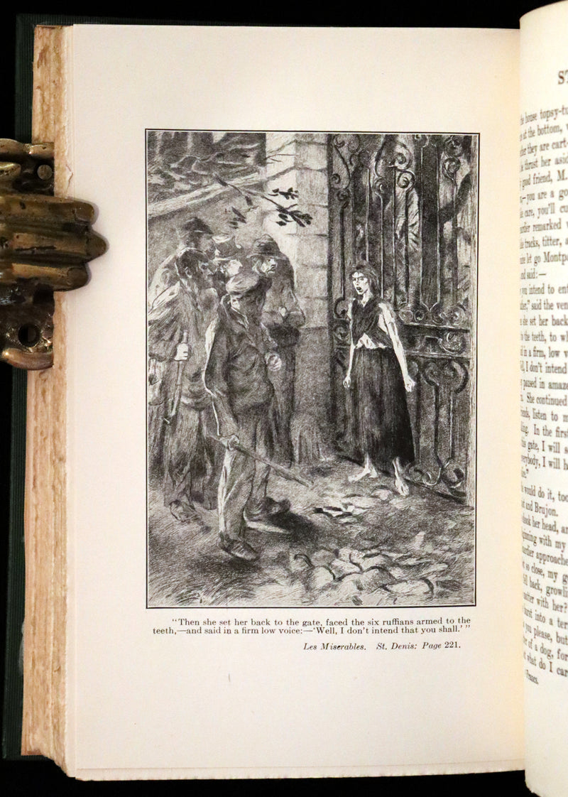 1890 Rare Victorian Book set - LES MISERABLES by Victor Hugo Illustrated by Francois Flameng.