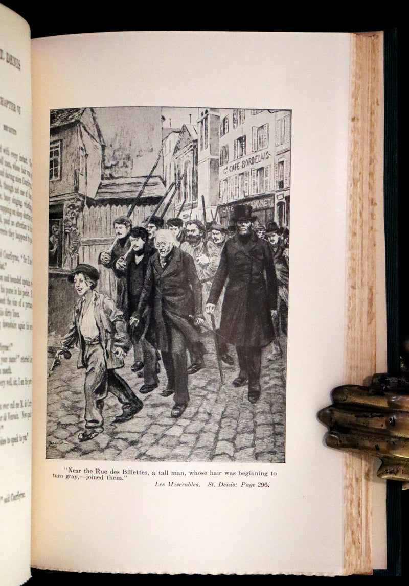 1890 Rare Victorian Book set - LES MISERABLES by Victor Hugo Illustrated by Francois Flameng.