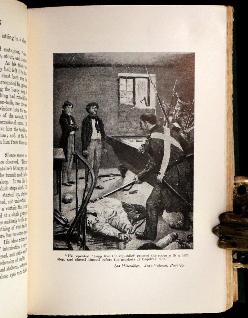1890 Rare Victorian Book set - LES MISERABLES by Victor Hugo Illustrated by Francois Flameng.