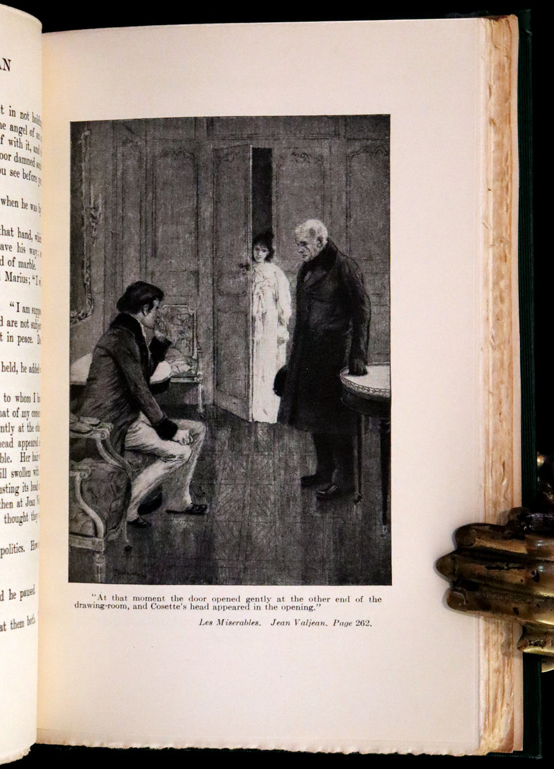 1890 Rare Victorian Book set - LES MISERABLES by Victor Hugo Illustrated by Francois Flameng.