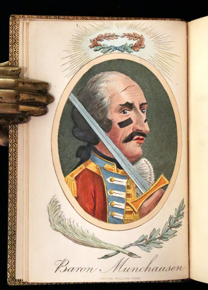 1869 Sangorski Binding - The Travels and Surprising Adventures of Baron MUNCHAUSEN. With THIRTY-SEVEN COLOR Illustrations.