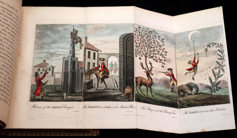 1869 Sangorski Binding - The Travels and Surprising Adventures of Baron MUNCHAUSEN. With THIRTY-SEVEN COLOR Illustrations.
