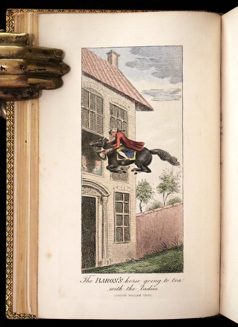 1869 Sangorski Binding - The Travels and Surprising Adventures of Baron MUNCHAUSEN. With THIRTY-SEVEN COLOR Illustrations.