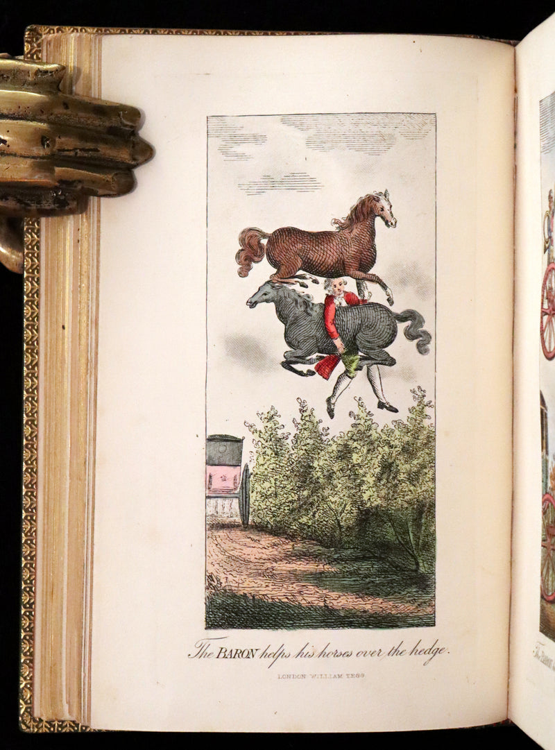 1869 Sangorski Binding - The Travels and Surprising Adventures of Baron MUNCHAUSEN. With THIRTY-SEVEN COLOR Illustrations.