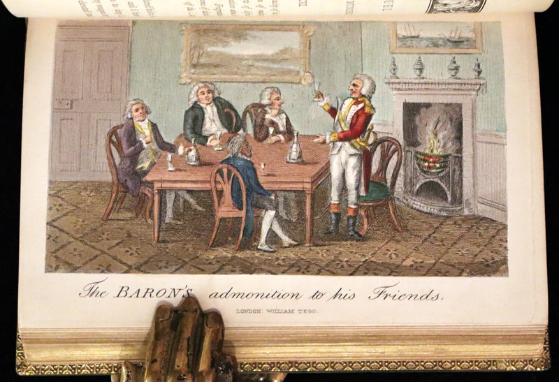 1869 Sangorski Binding - The Travels and Surprising Adventures of Baron MUNCHAUSEN. With THIRTY-SEVEN COLOR Illustrations.