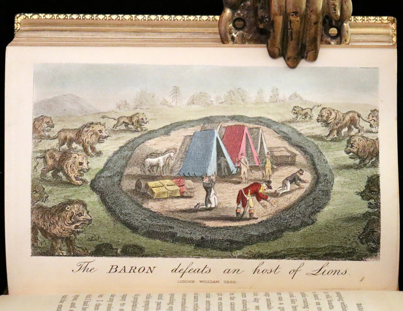 1869 Sangorski Binding - The Travels and Surprising Adventures of Baron MUNCHAUSEN. With THIRTY-SEVEN COLOR Illustrations.