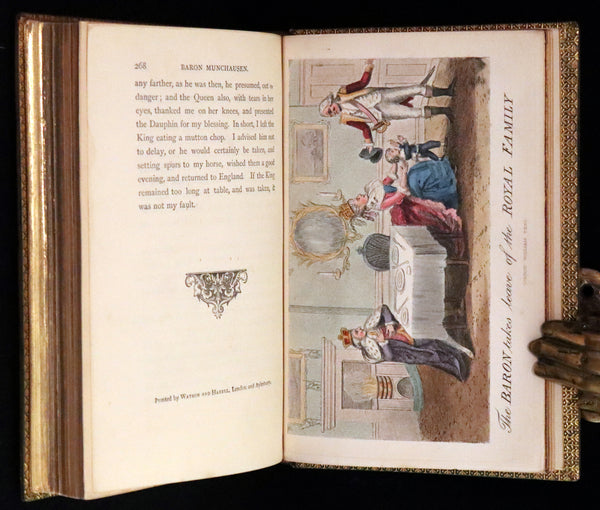 1869 Sangorski Binding - The Travels and Surprising Adventures of Baron MUNCHAUSEN. With THIRTY-SEVEN COLOR Illustrations.