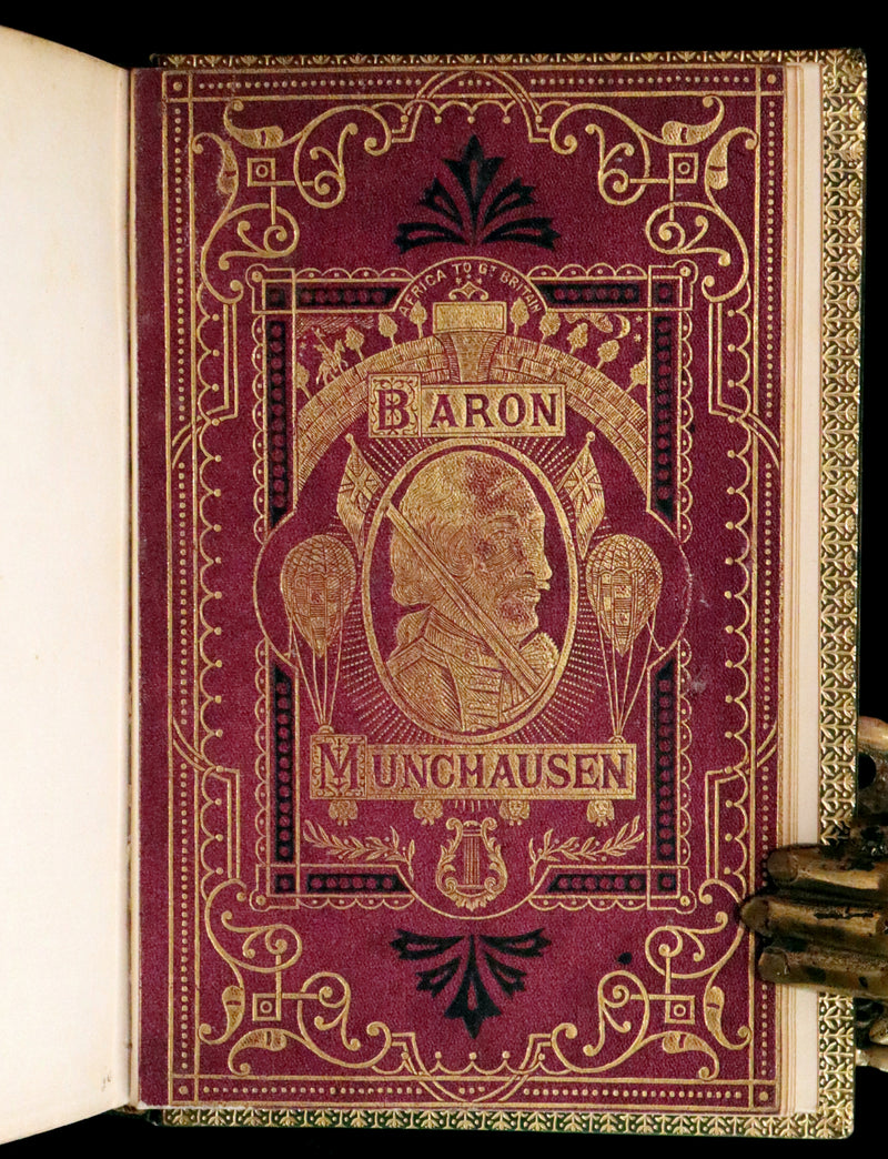 1869 Sangorski Binding - The Travels and Surprising Adventures of Baron MUNCHAUSEN. With THIRTY-SEVEN COLOR Illustrations.