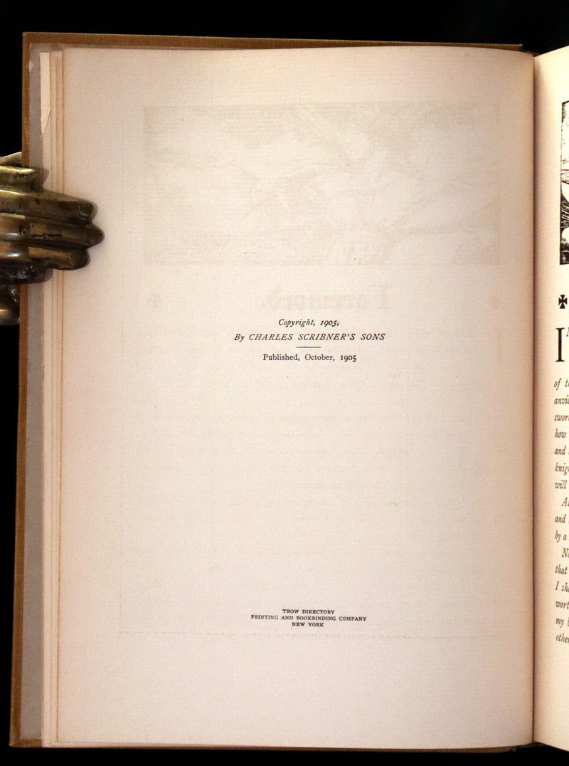 1905 Rare First Edition - King Arthur Tales, THE STORY OF THE CHAMPIONS OF THE ROUND TABLE by Howard Pyle.