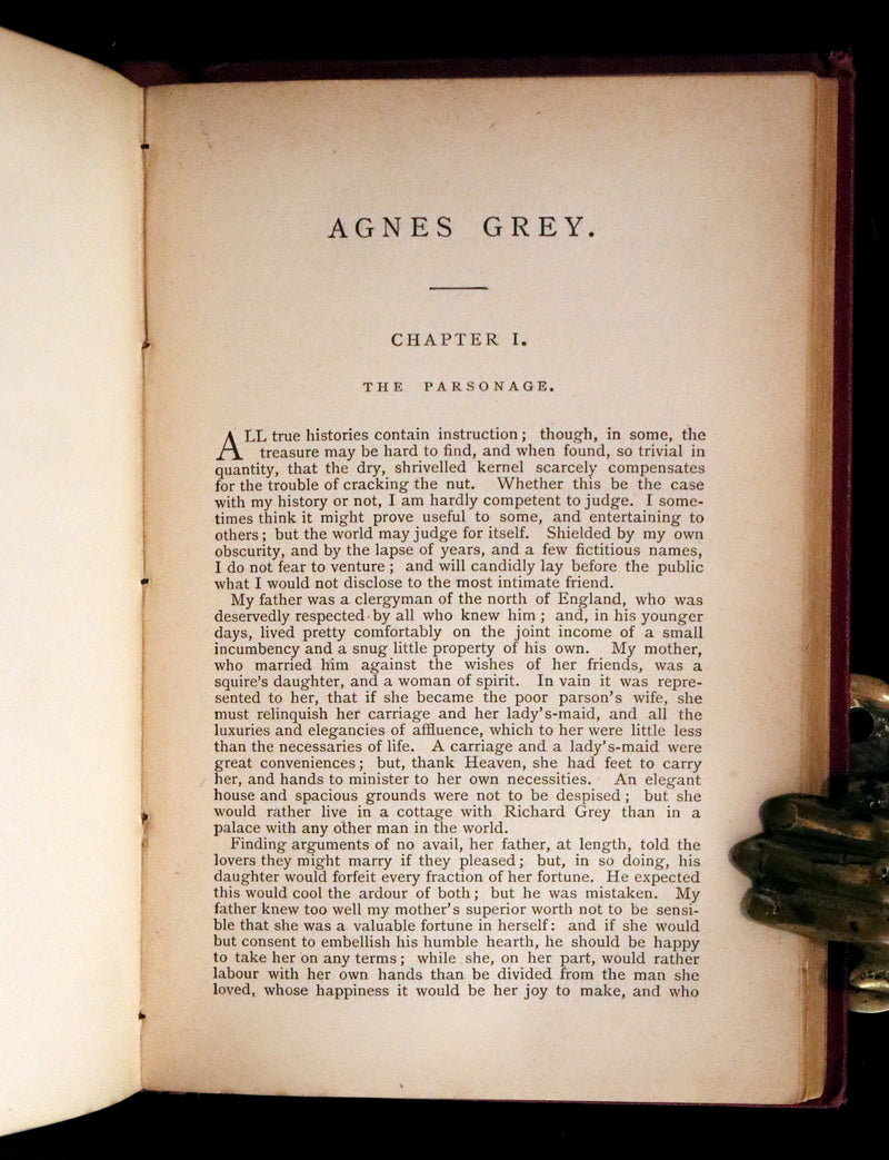 1895 Scarce Edition - WUTHERING HEIGHTS by Ellis Bell, And Agnes Grey by Acton Bell.