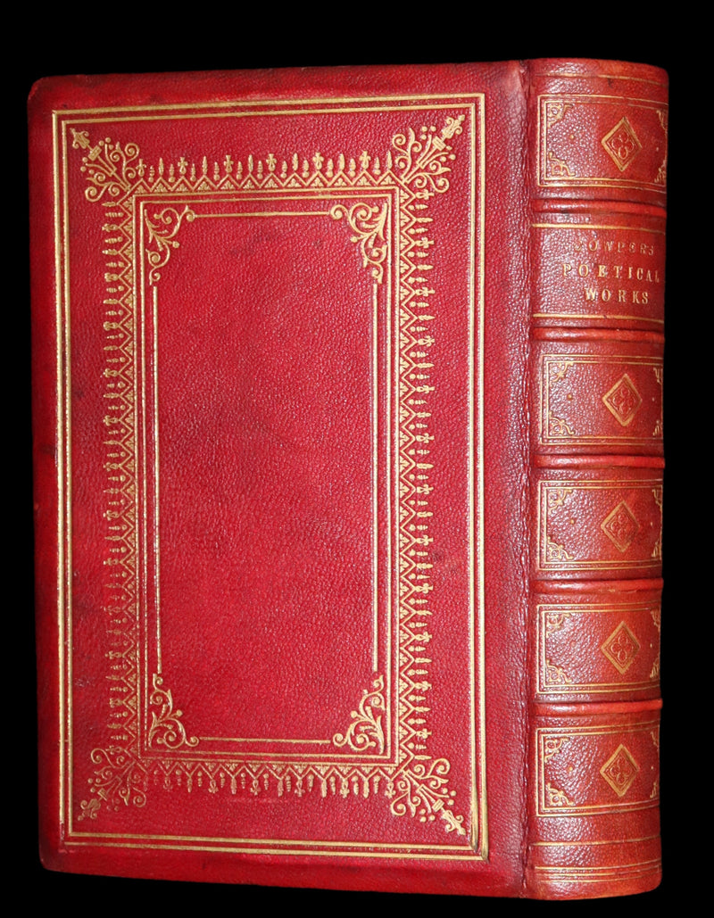 1875 Rare Book - The Poetical Works of William Cowper illustrated by Hugh Cameron.