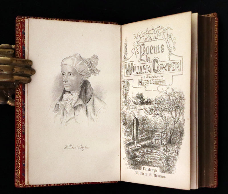 1875 Rare Book - The Poetical Works of William Cowper illustrated by Hugh Cameron.