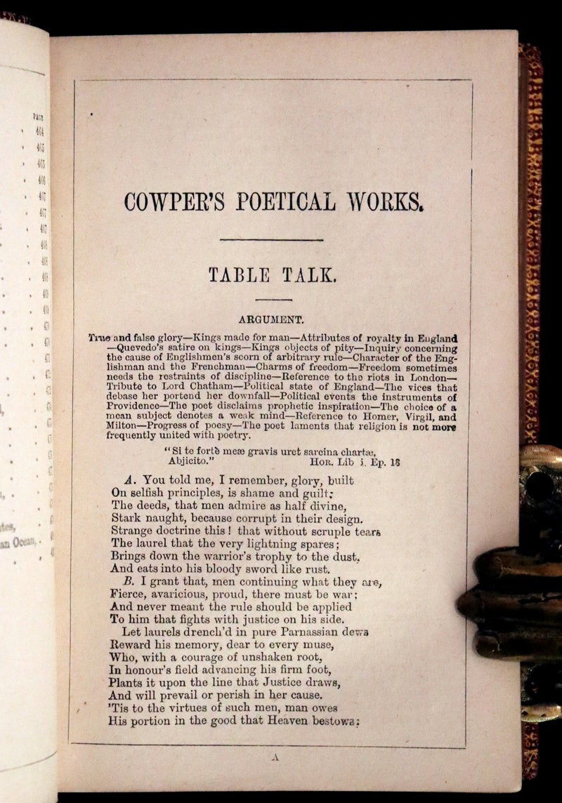 1875 Rare Book - The Poetical Works of William Cowper illustrated by Hugh Cameron.