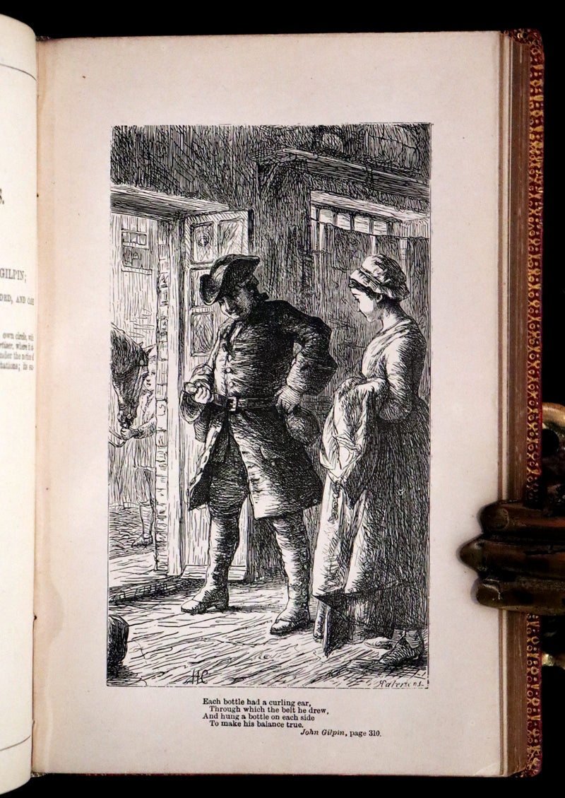 1875 Rare Book - The Poetical Works of William Cowper illustrated by Hugh Cameron.