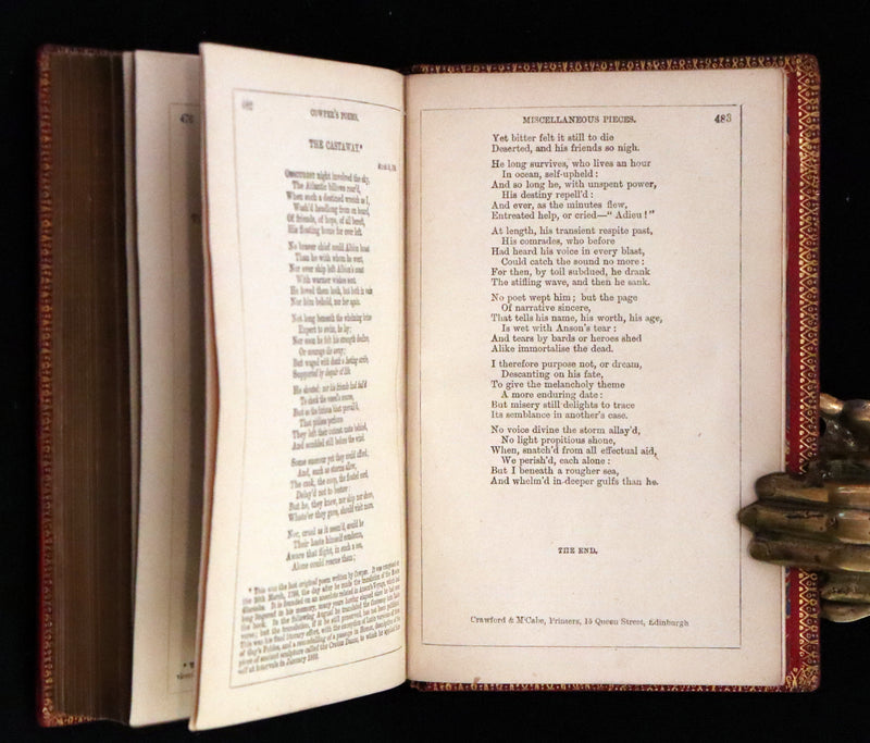 1875 Rare Book - The Poetical Works of William Cowper illustrated by Hugh Cameron.