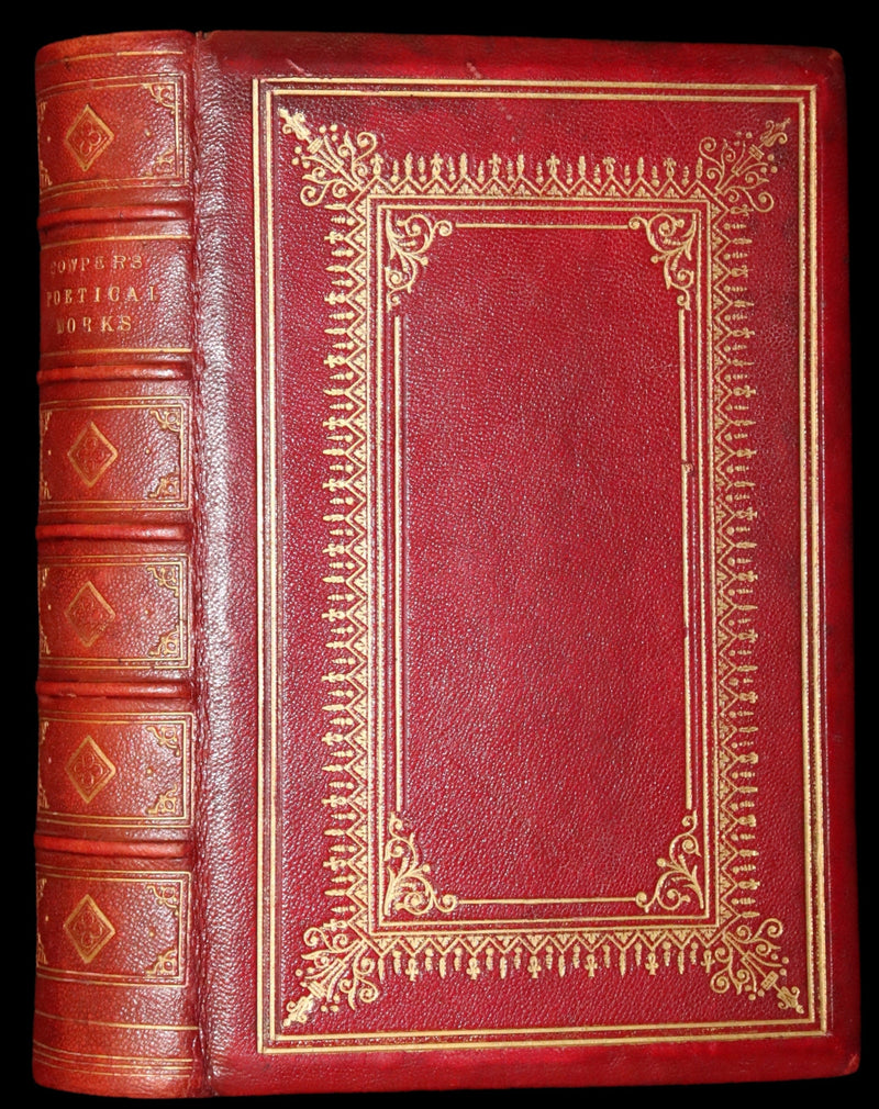 1875 Rare Book - The Poetical Works of William Cowper illustrated by Hugh Cameron.