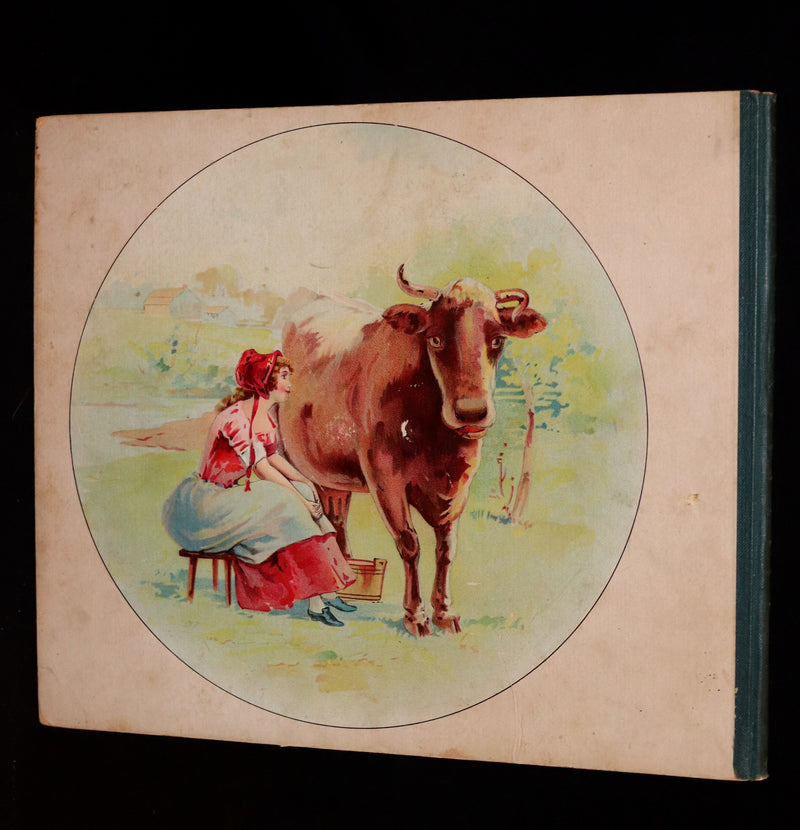 1899 De Wolfe & Fiske Revolving Toy Book - THE HOUSE THAT JACK BUILT with a nice volvelle cover.