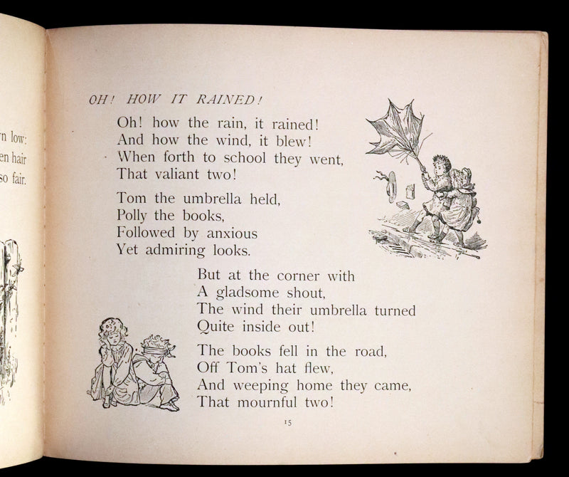1899 De Wolfe & Fiske Revolving Toy Book - THE HOUSE THAT JACK BUILT with a nice volvelle cover.